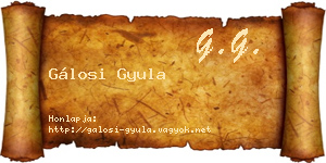 Gálosi Gyula névjegykártya